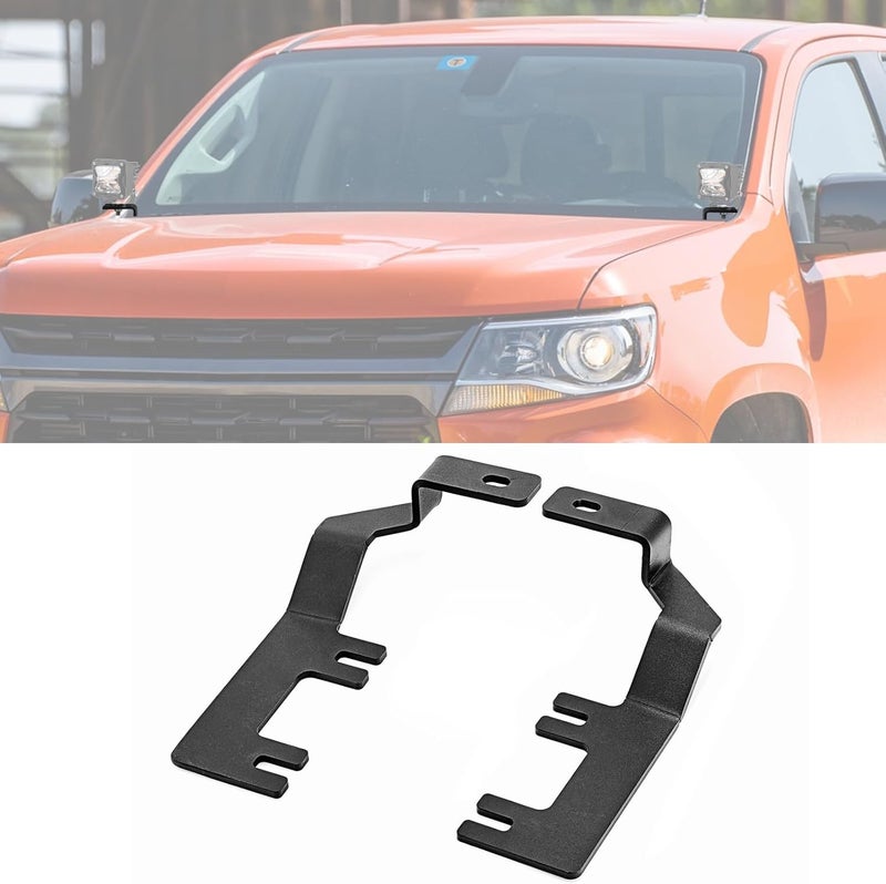 ROMELACK Hood Mount Brackets Ditch Light Bracket Compatible with Chevrolet Colorado Fit GMC Canyon 2015-2022(No Drilling) - Image 1